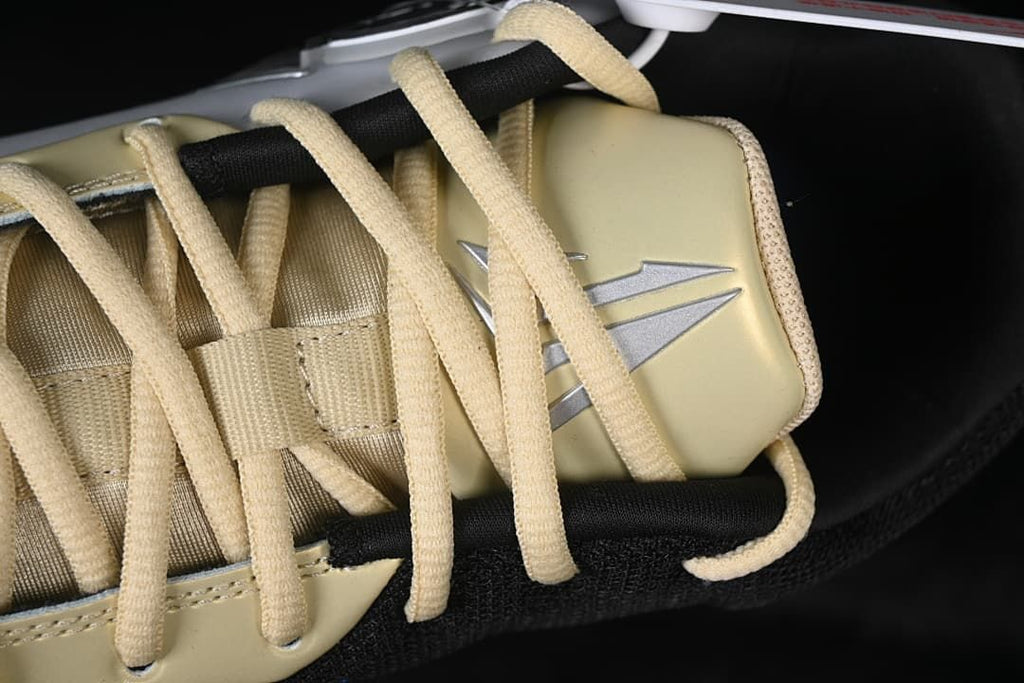 Close-up of laces and tongue branding
