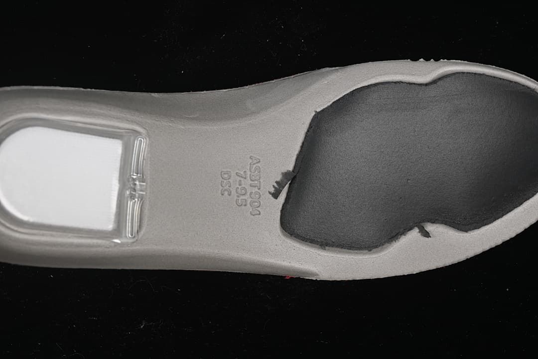 Close-up of the underside of the shoe insole