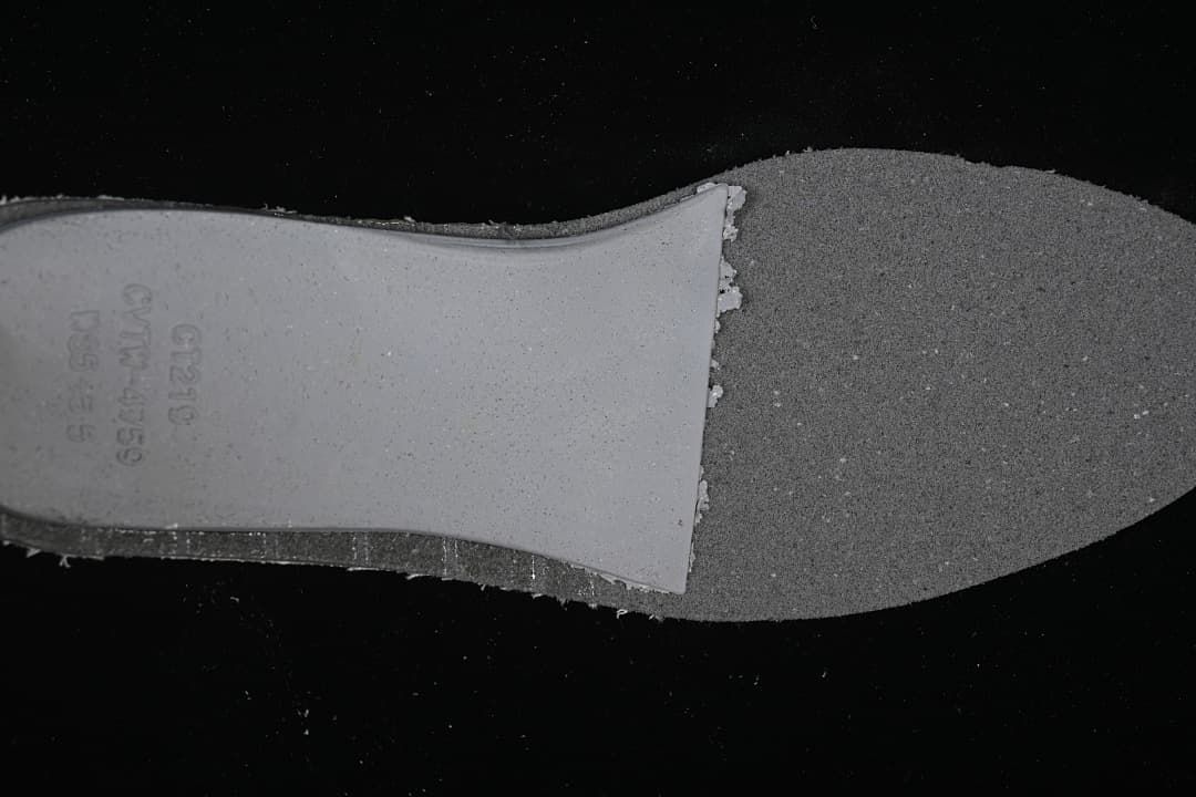 Close-up of the underside of the shoe's insole.