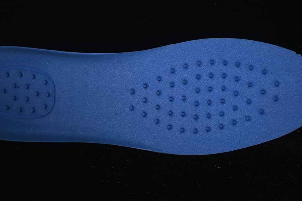Blue insole with raised dot details