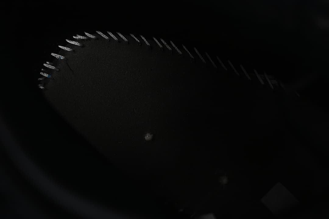 Close-up of a dark insole