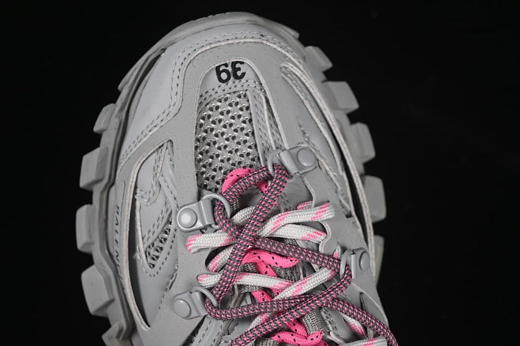 Top view of the sneaker showing the lacing and mesh toe area