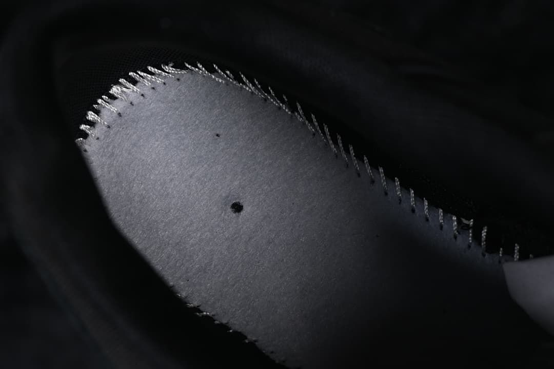 Close-up of the underside of a shoe insole