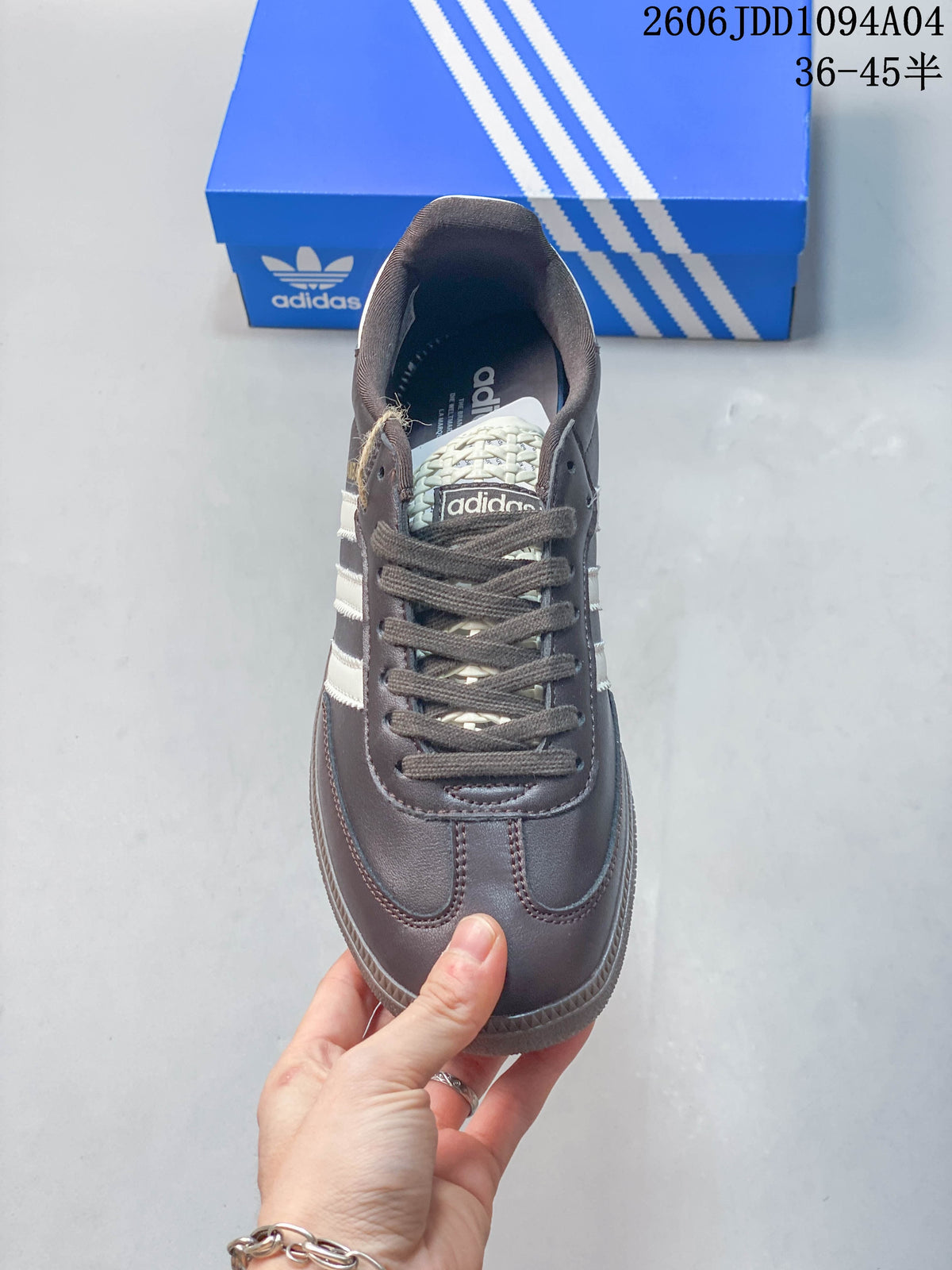 Top view of the lace-up sneaker with dark laces and a contrasting tongue