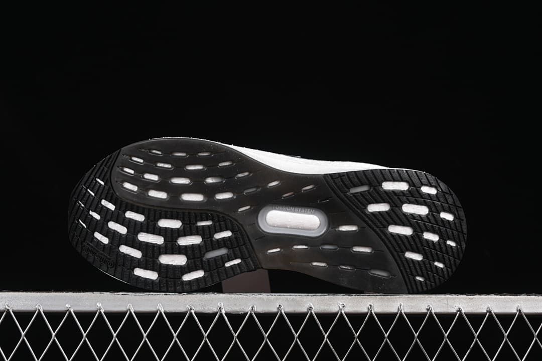 Underside view showing the black outsole and tread pattern