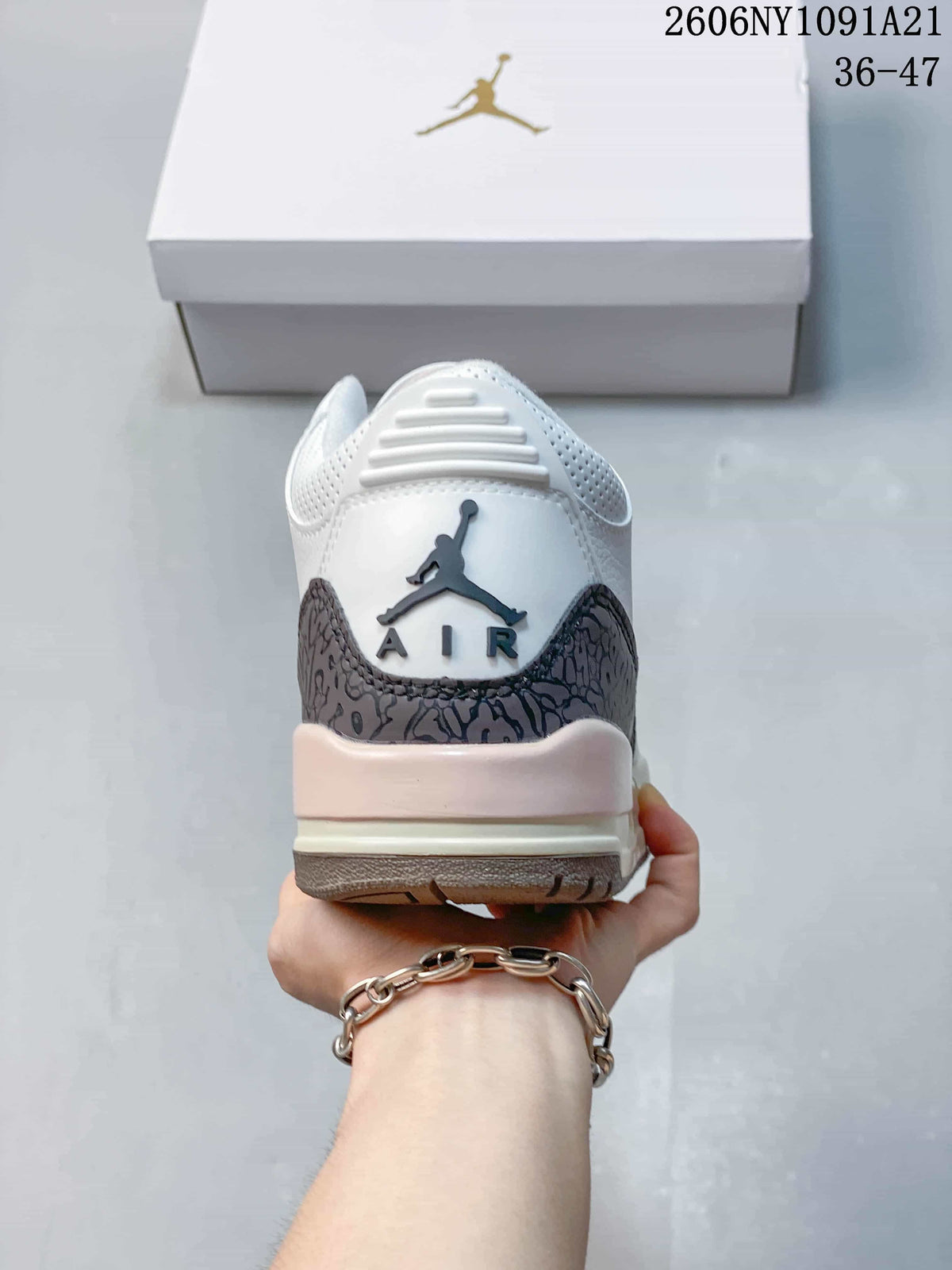 Rear view showing the dark patterned heel panel and Jumpman logo