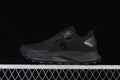 Side view of a black The North Face Vectiv Enduris Low shoe with dial-style closure and GORE-TEX branding.