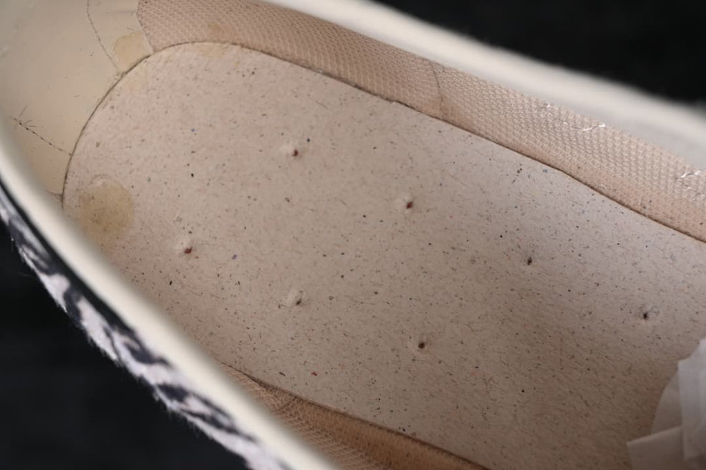 Close-up of the sneaker's interior lining and footbed.