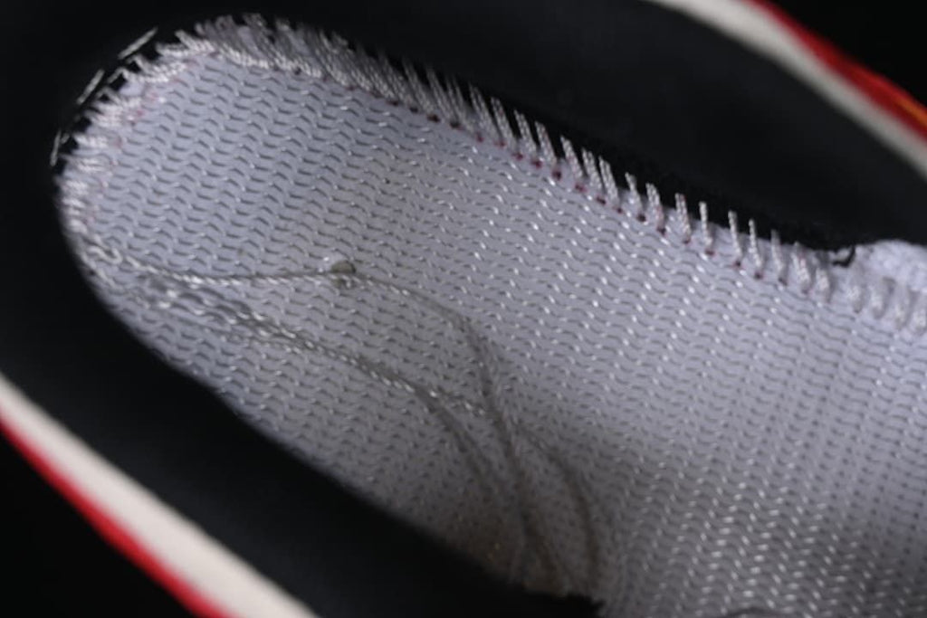 Close-up of the sneaker's light-colored interior lining