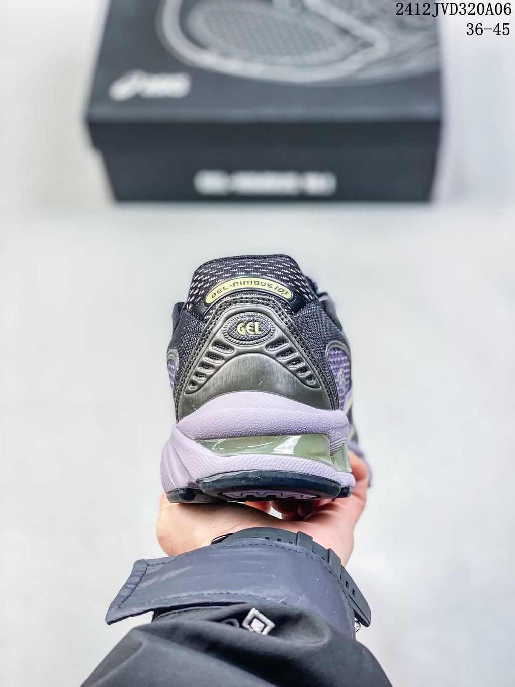 Rear view of the ASICS Gel-Nimbus 10.1 sneaker with visible heel cushioning