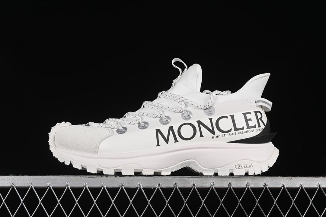 White Moncler Trailgrip Lite2 sneaker in side profile