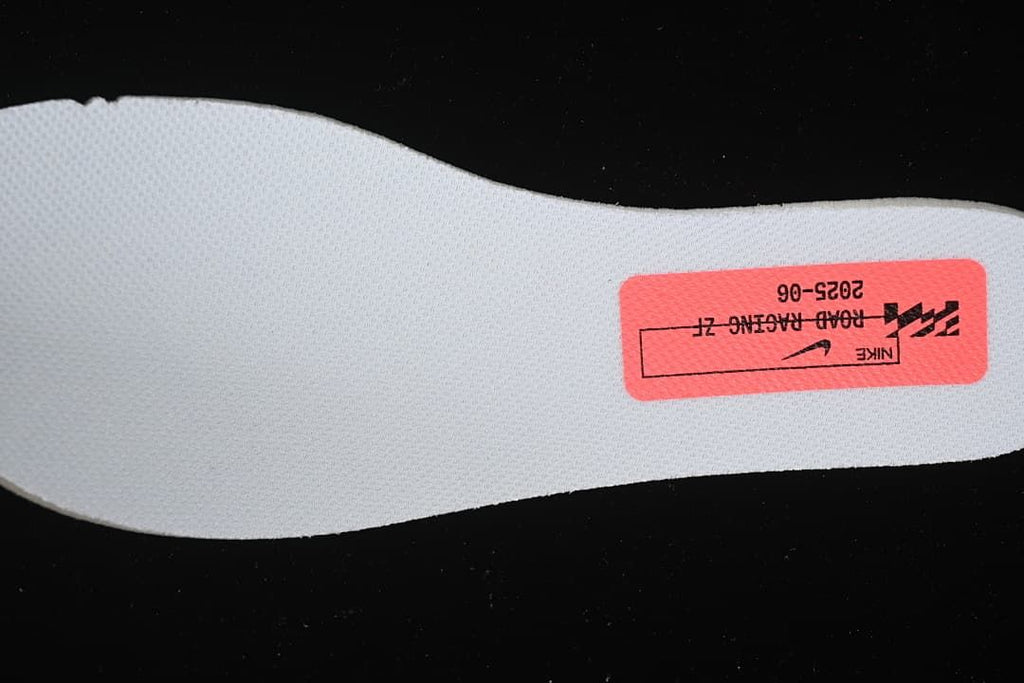 Close-up of the insole label showing Nike and Road Racing text.