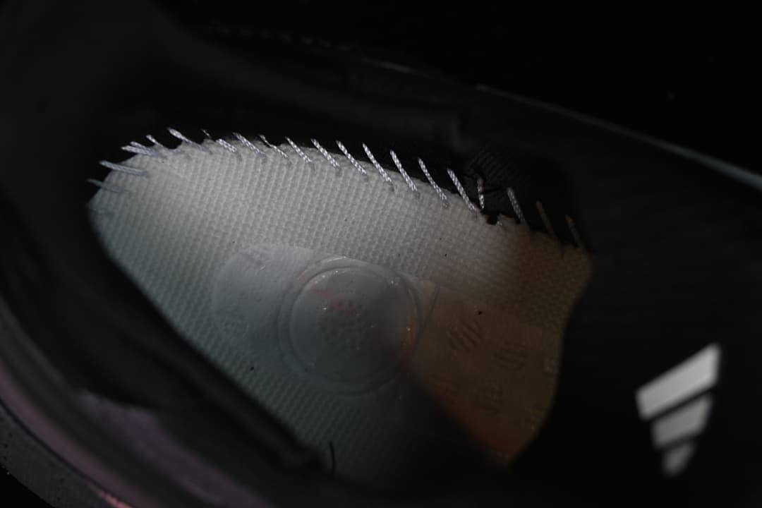 Close-up of the shoe interior and tongue branding.
