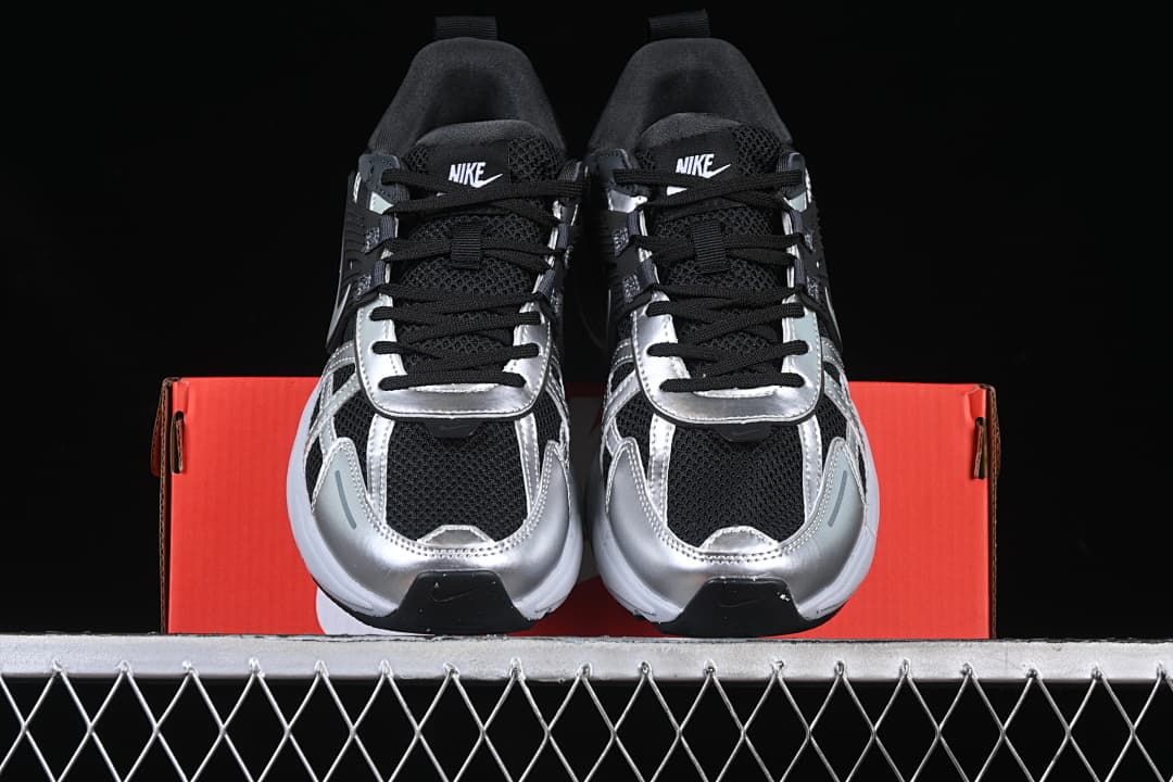 Front view of the pair displayed on a red shoebox