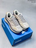 Three HOKA Mafate Speed 2 trail shoes shown in light blue, navy, and off-white colorways.