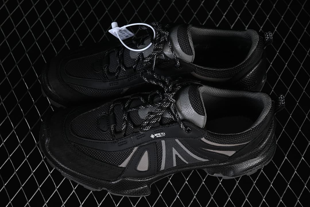 Pair of black and grey ECCO trail-style sneakers