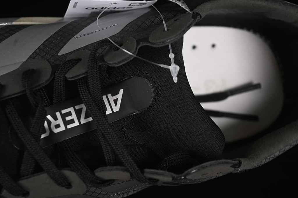 Close-up view inside the shoe with tongue branding
