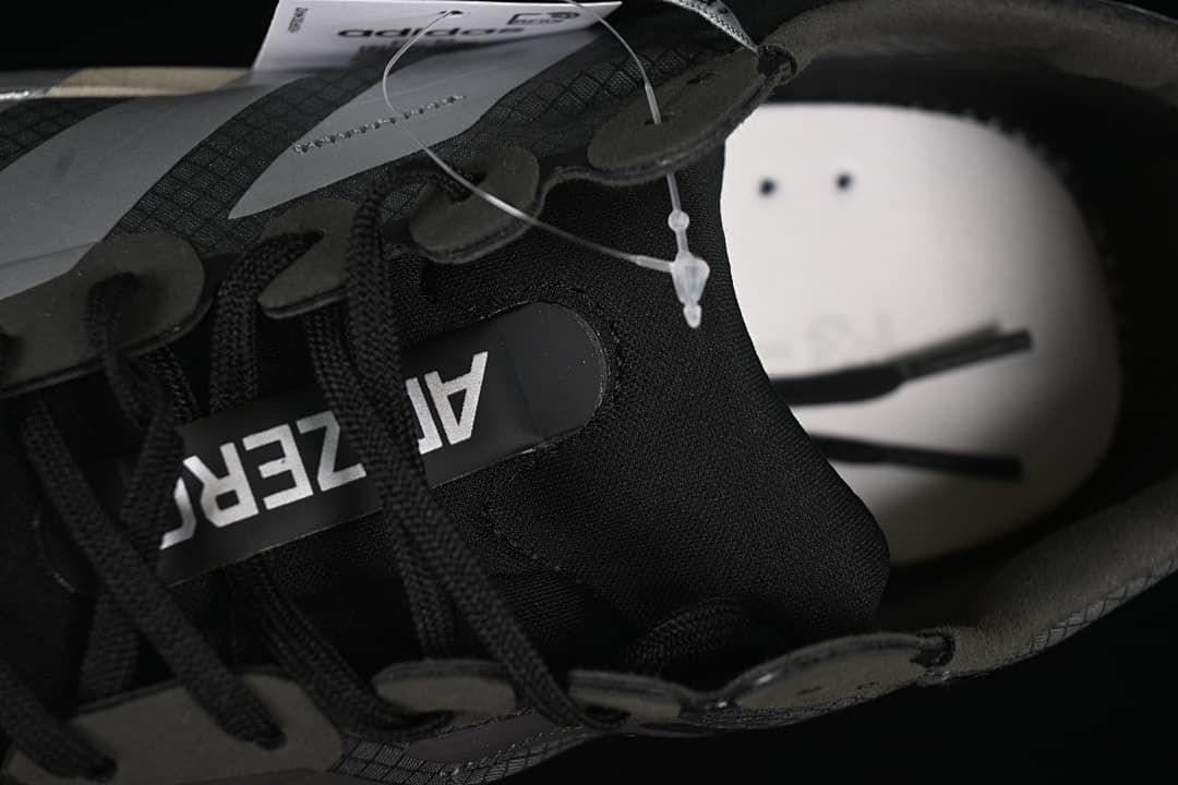 Close-up view inside the shoe with tongue branding