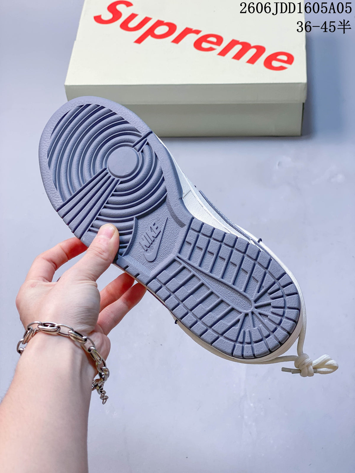 Close-up of the grey patterned outsole
