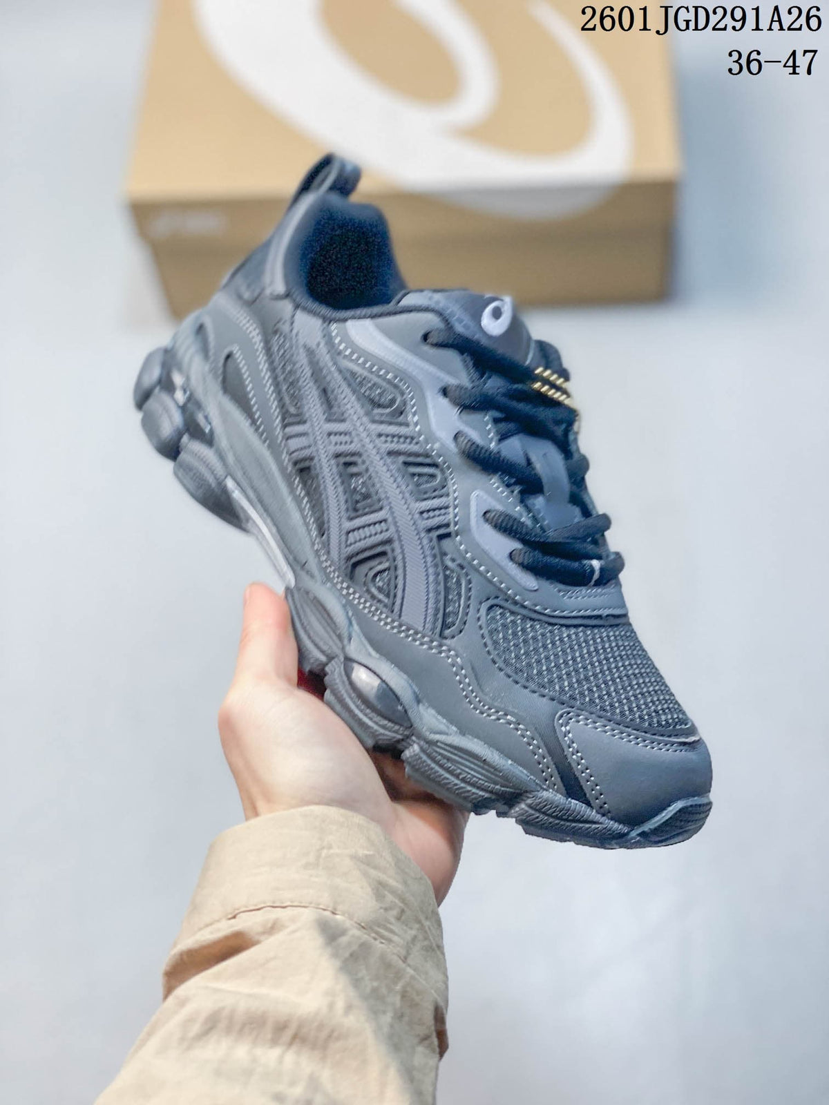 Side view of a dark gray ASICS GEL-NYC RGD sneaker