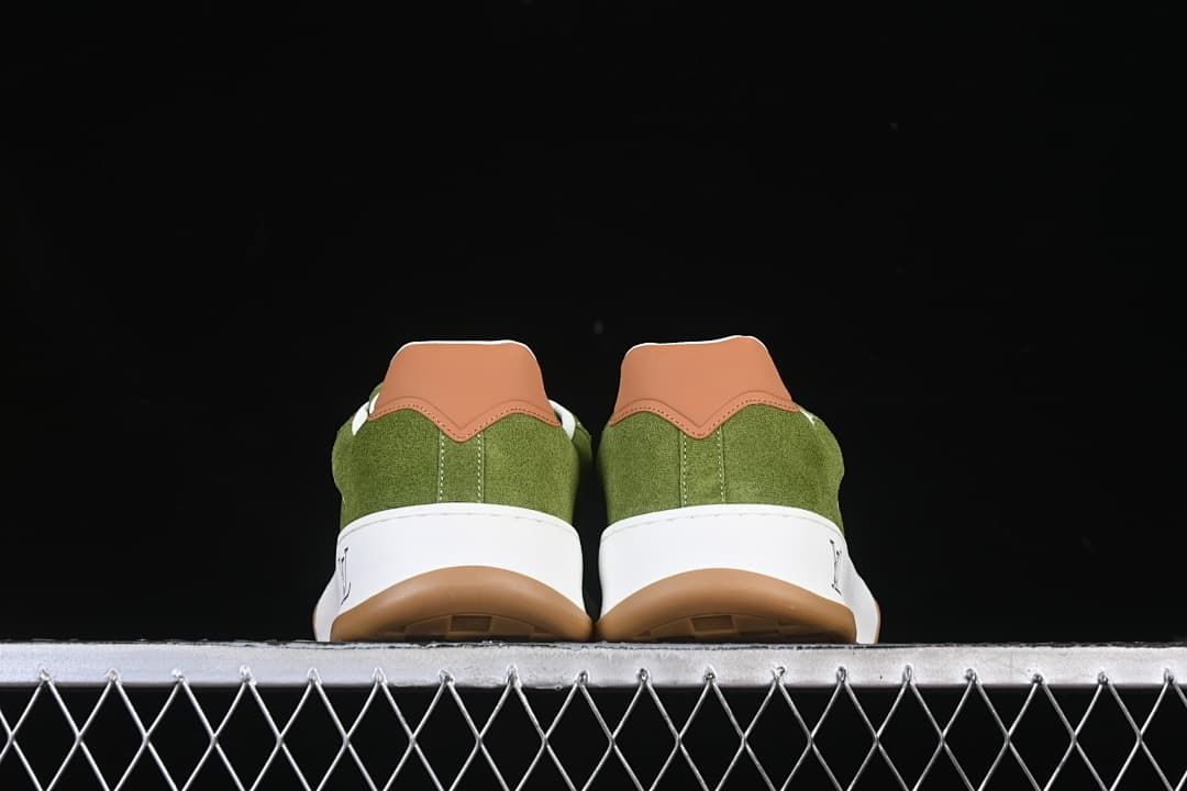 Rear view of the pair showing tan heel accents