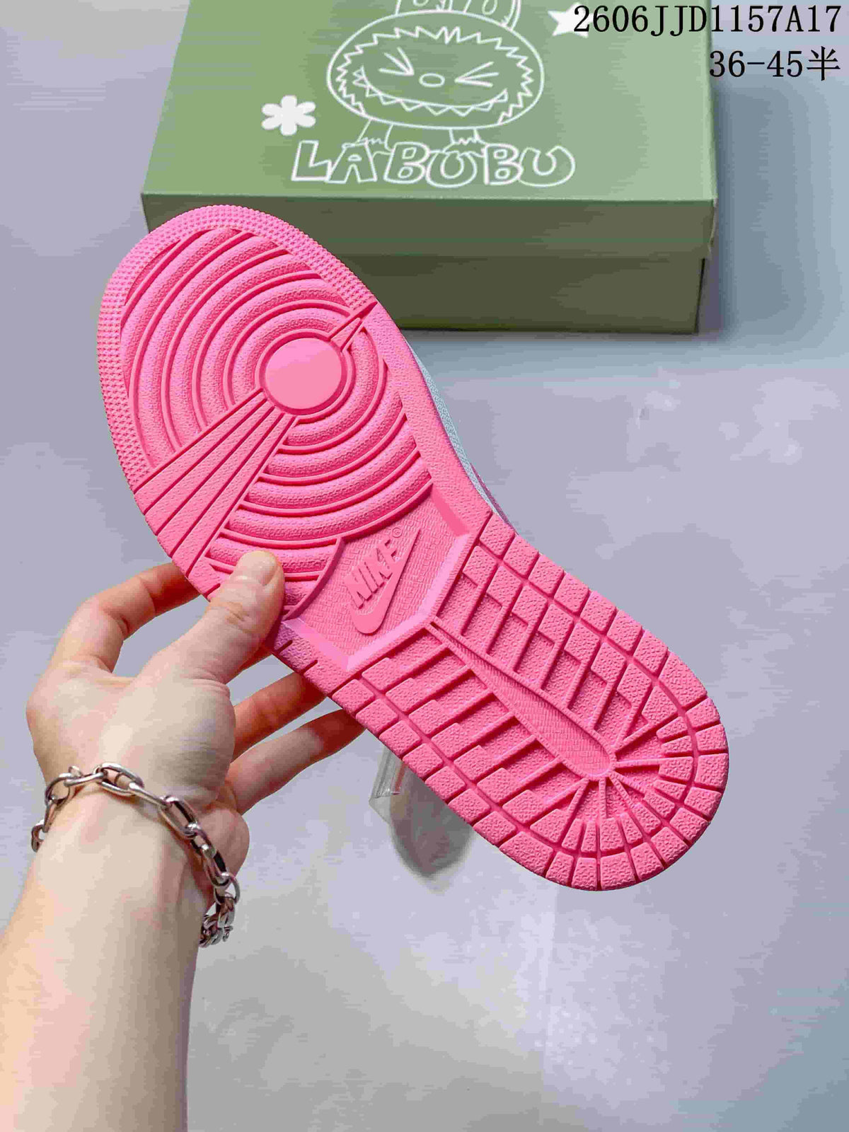 Close-up of the pink outsole and tread pattern