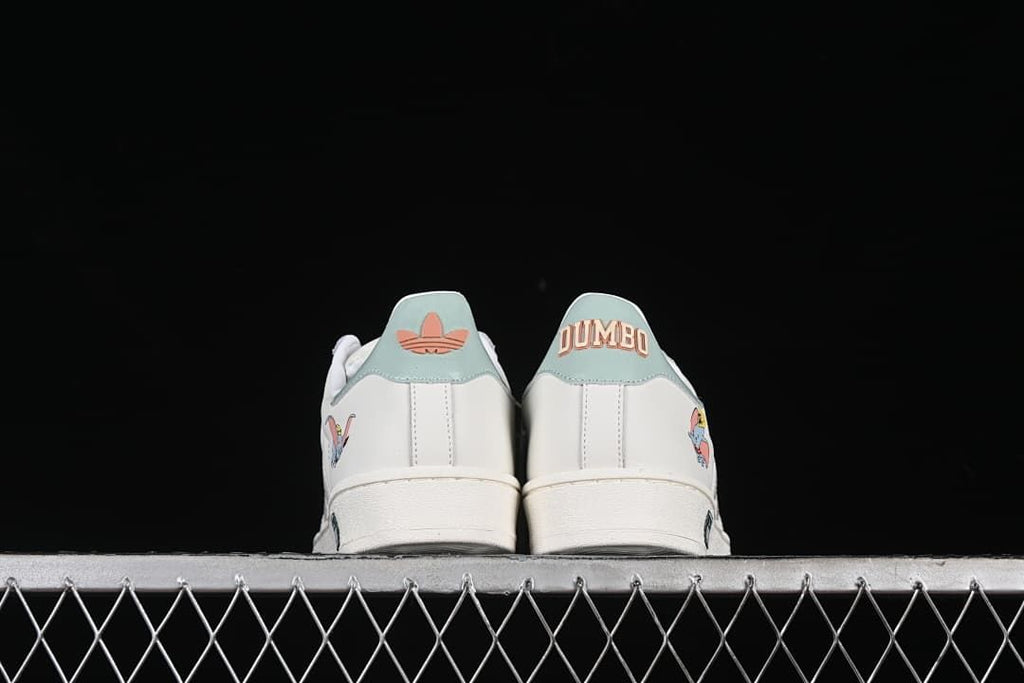Rear view showing contrasting heel tabs and Dumbo-themed details