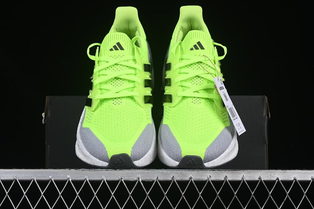 Front view of the pair showing the toe and laces