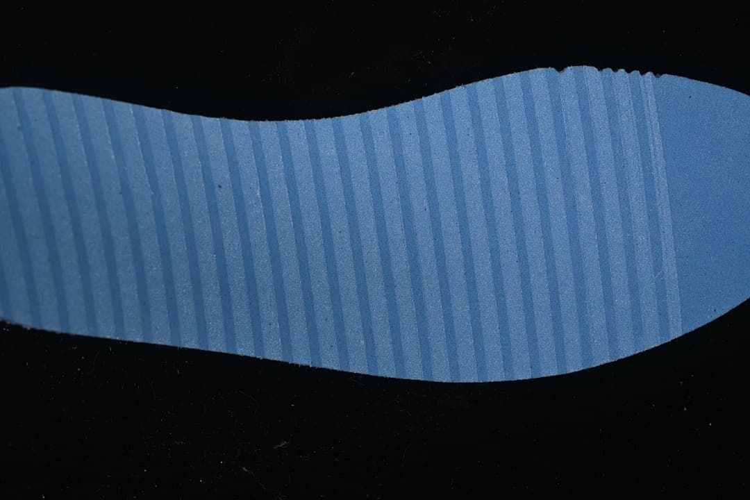 Blue textured insole shown from above