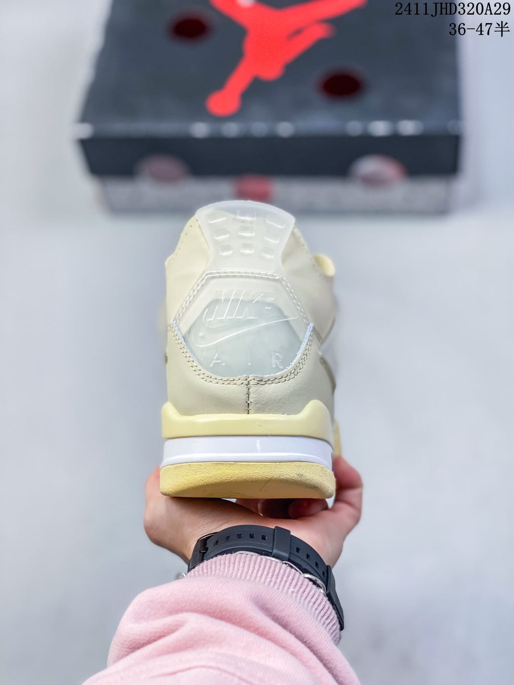 Rear view of the sneaker showing its heel tab and layered midsole.