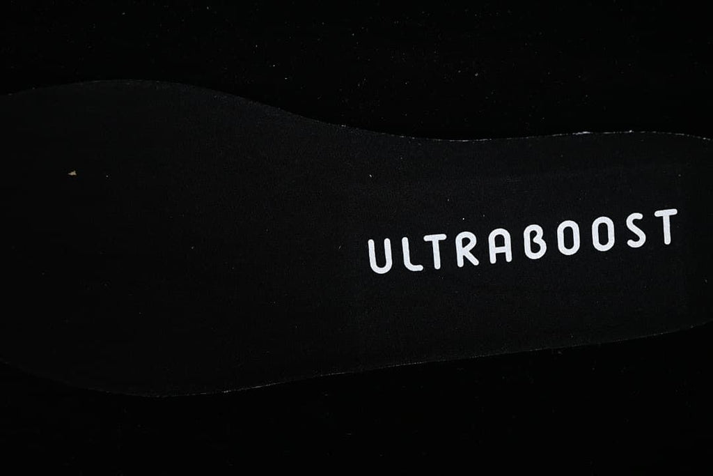 Close-up of the insole marked Ultraboost