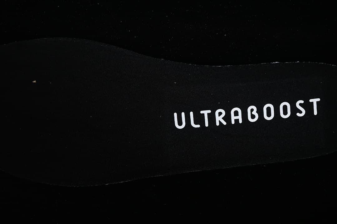 Close-up of the insole marked Ultraboost