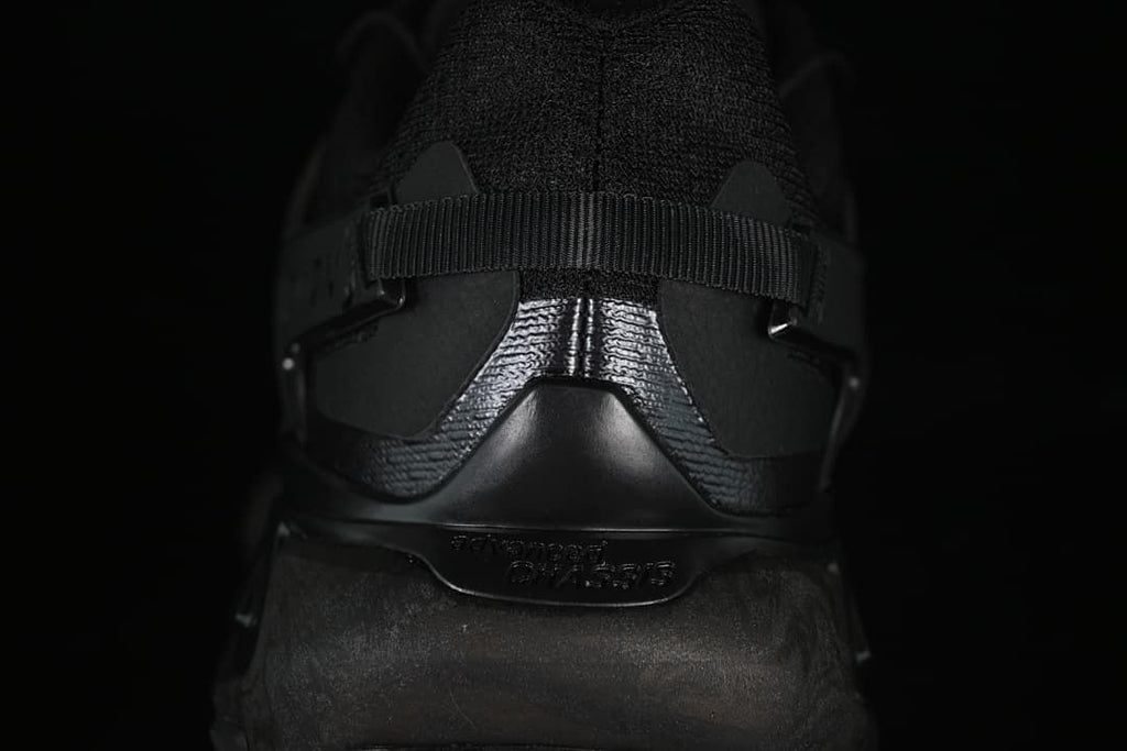 Rear view showing the heel structure and sole