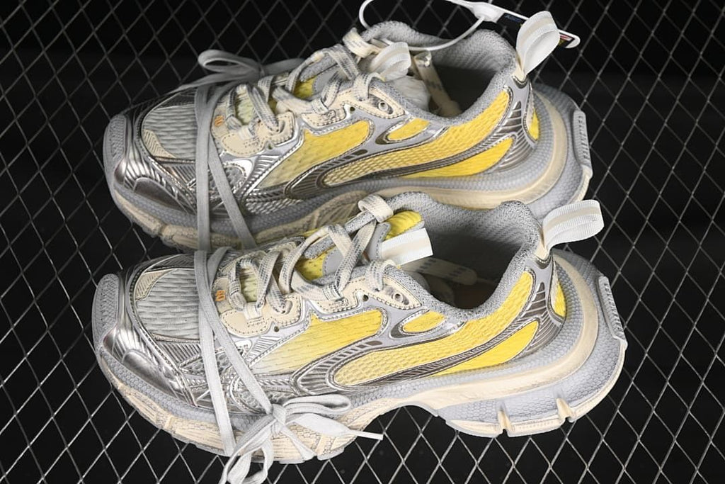 Pair of sneakers viewed from above at an angle