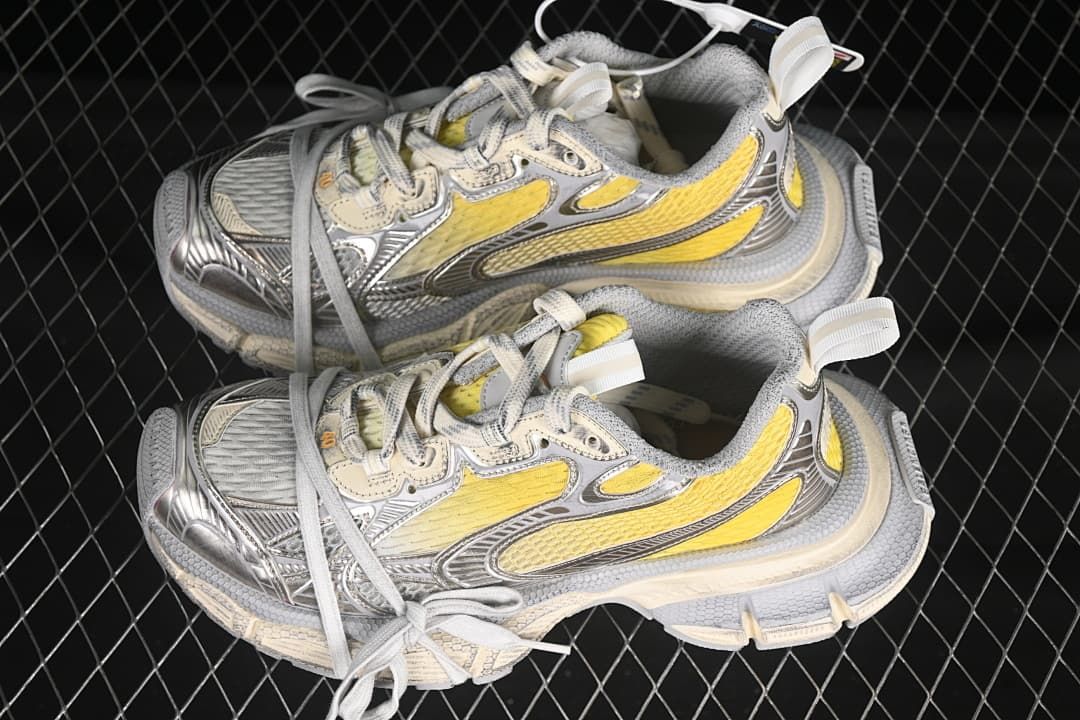 Pair of sneakers viewed from above at an angle