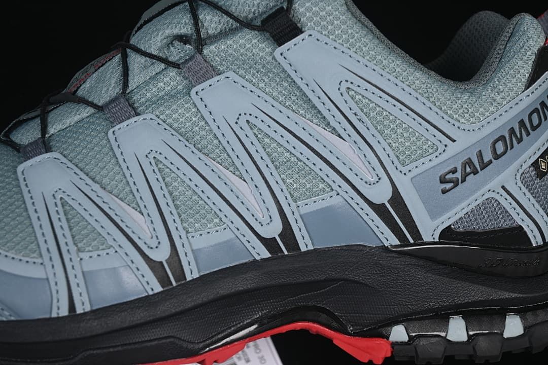 Close-up of side support panels and cord lacing