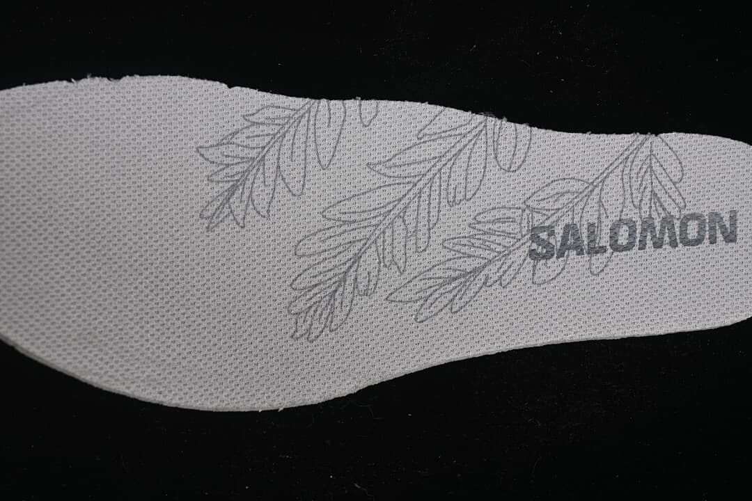 Close-up of a Salomon-branded insole