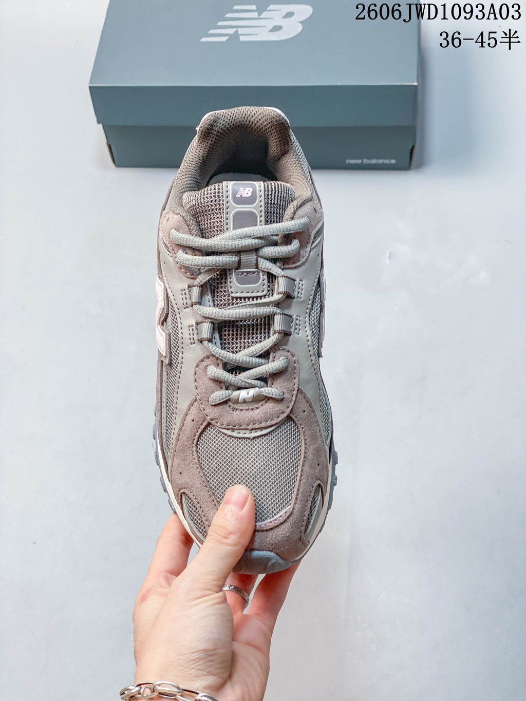 Top view of the lace-up front and mesh toe area