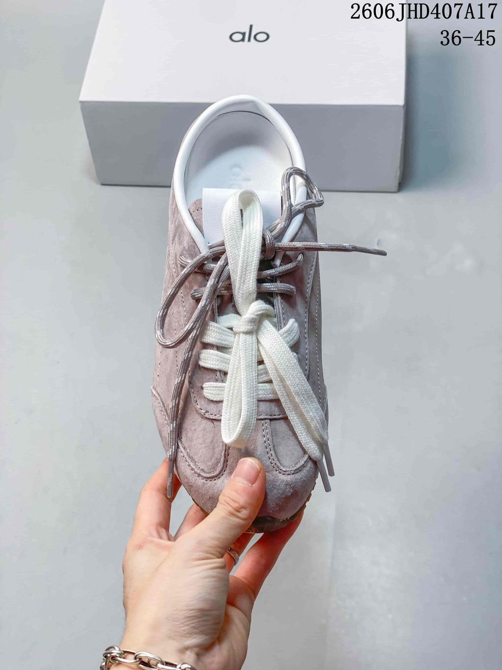 Top view of the sneaker showing its layered laces