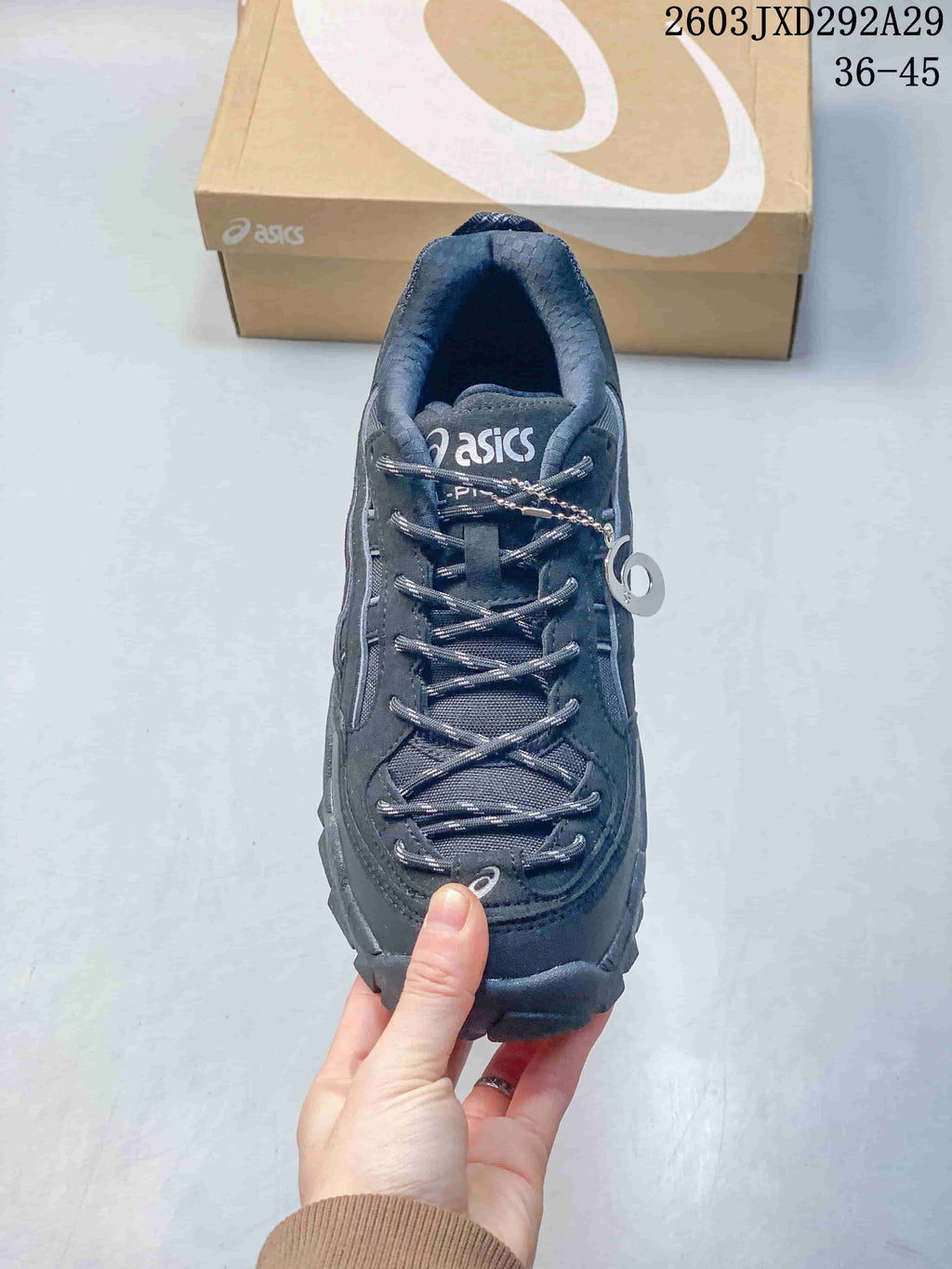 Front view of the lace-up sneaker