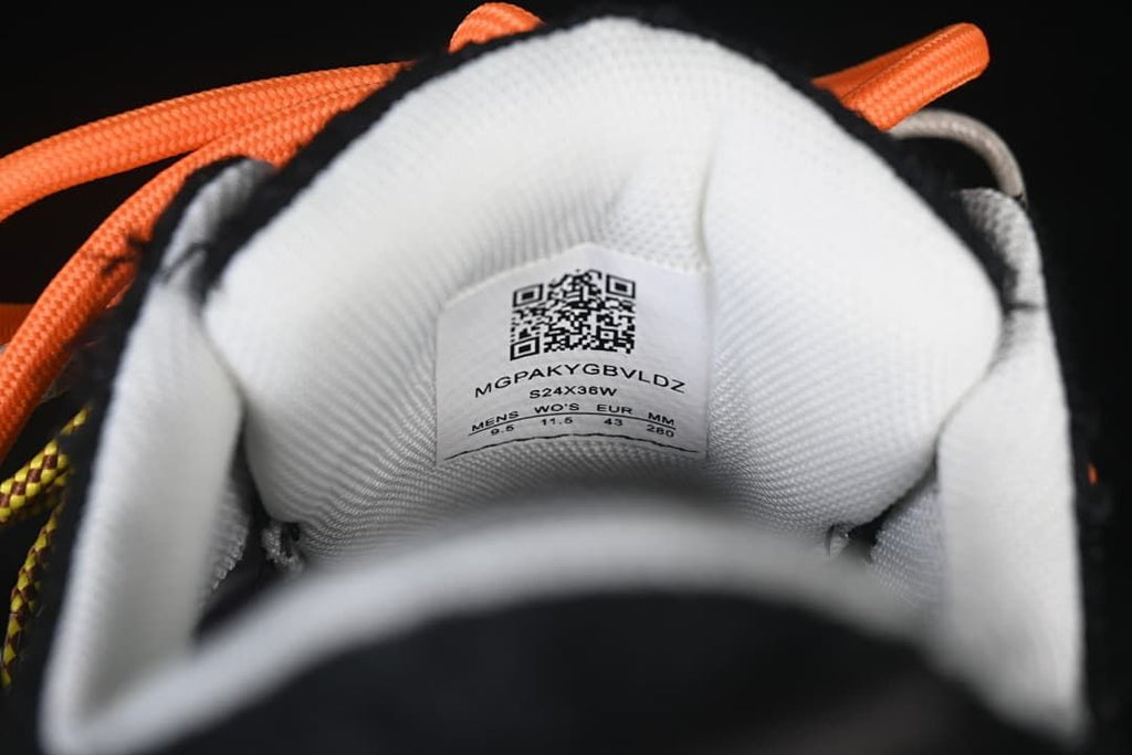 Tongue size label inside the shoe