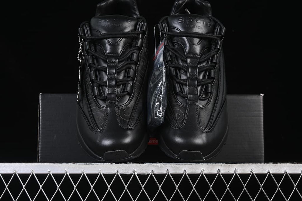 Front view of the pair showing the laces and tongue branding
