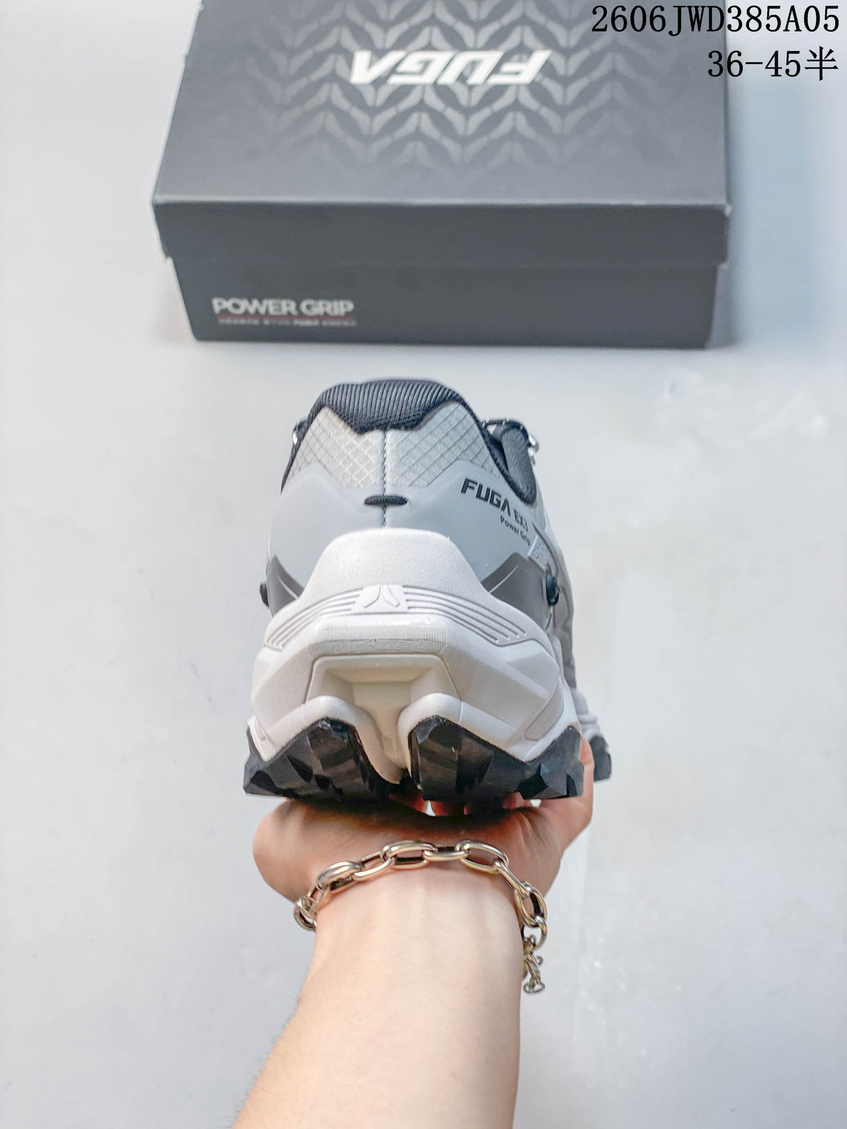 Rear view showing the heel design and outsole of the Kailas Fuga Ex3