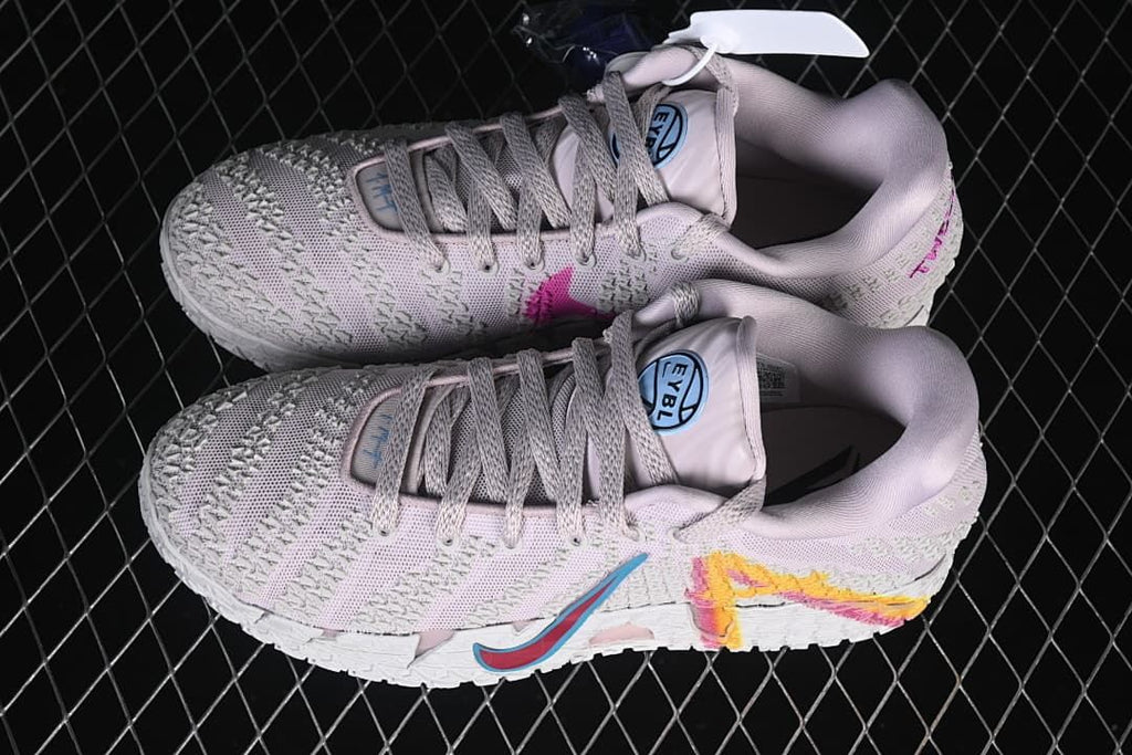 Pair of pale violet Nike Ja 3 shoes shown from above
