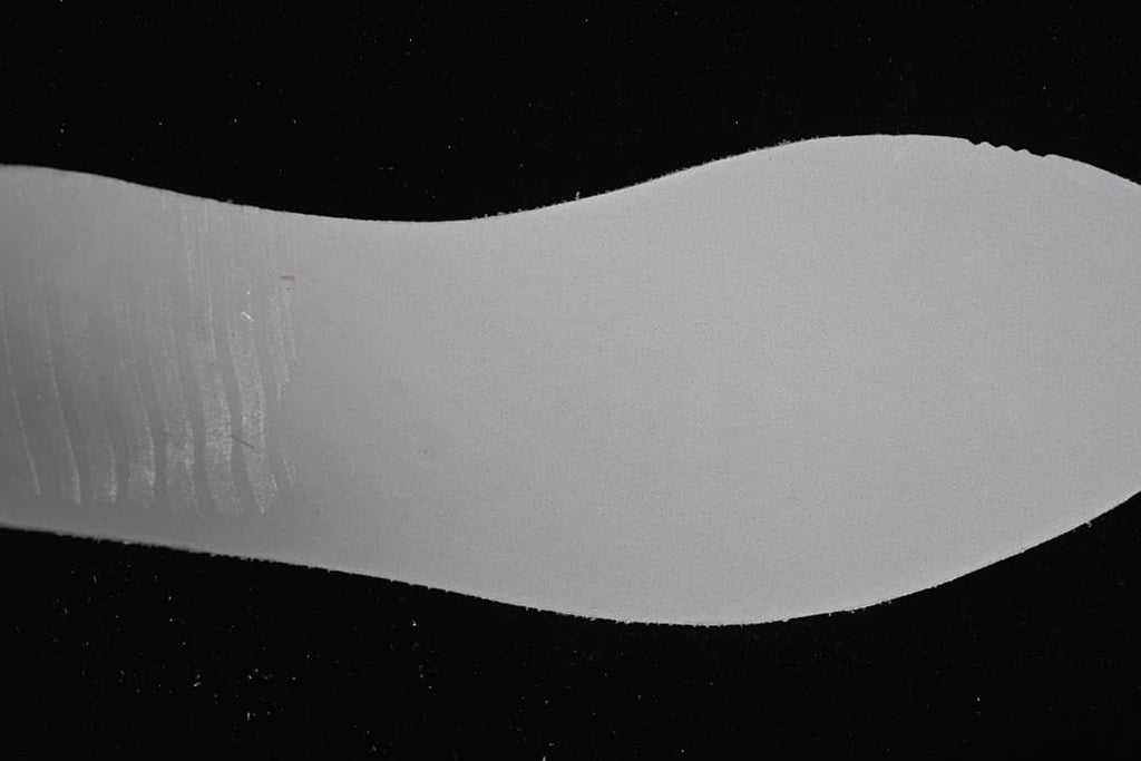 Close-up of the white sneaker outsole