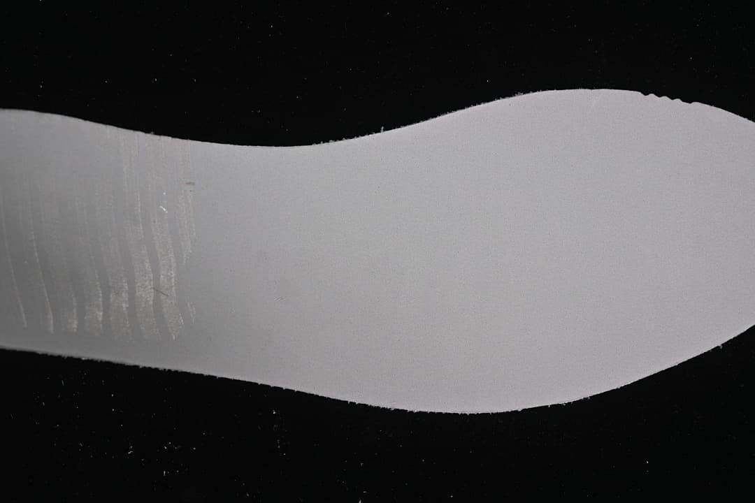 Close-up of the white sneaker outsole