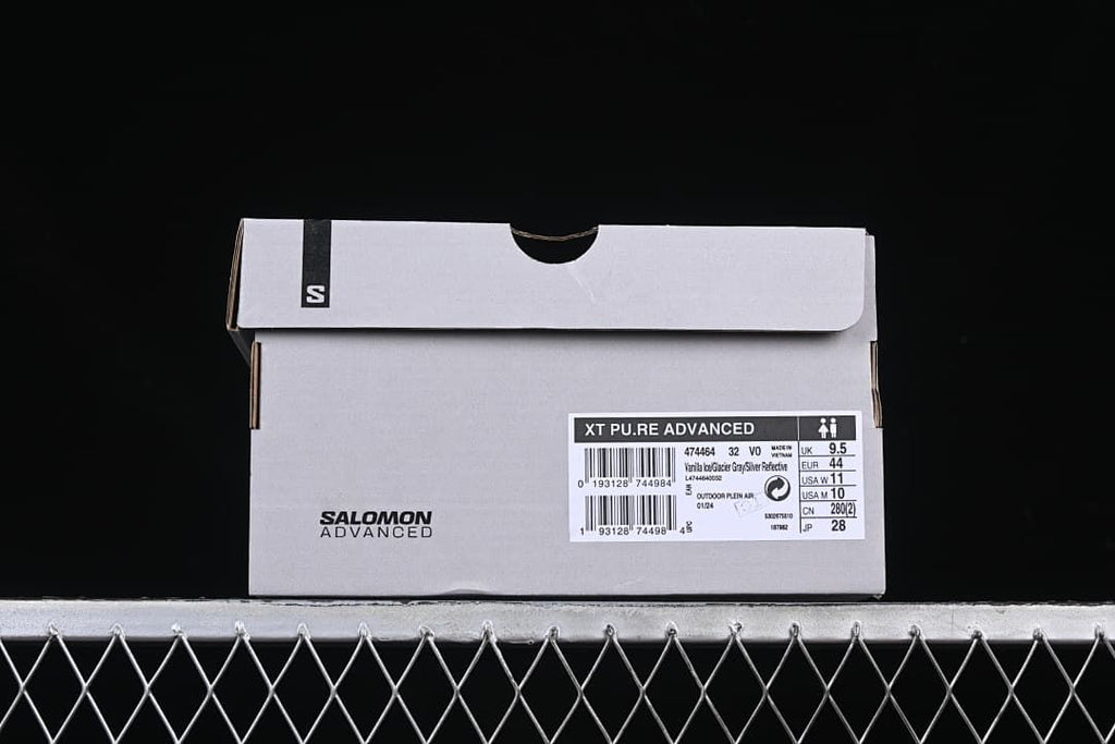Shoe box label identifying XT Pu.re Advanced and sample size
