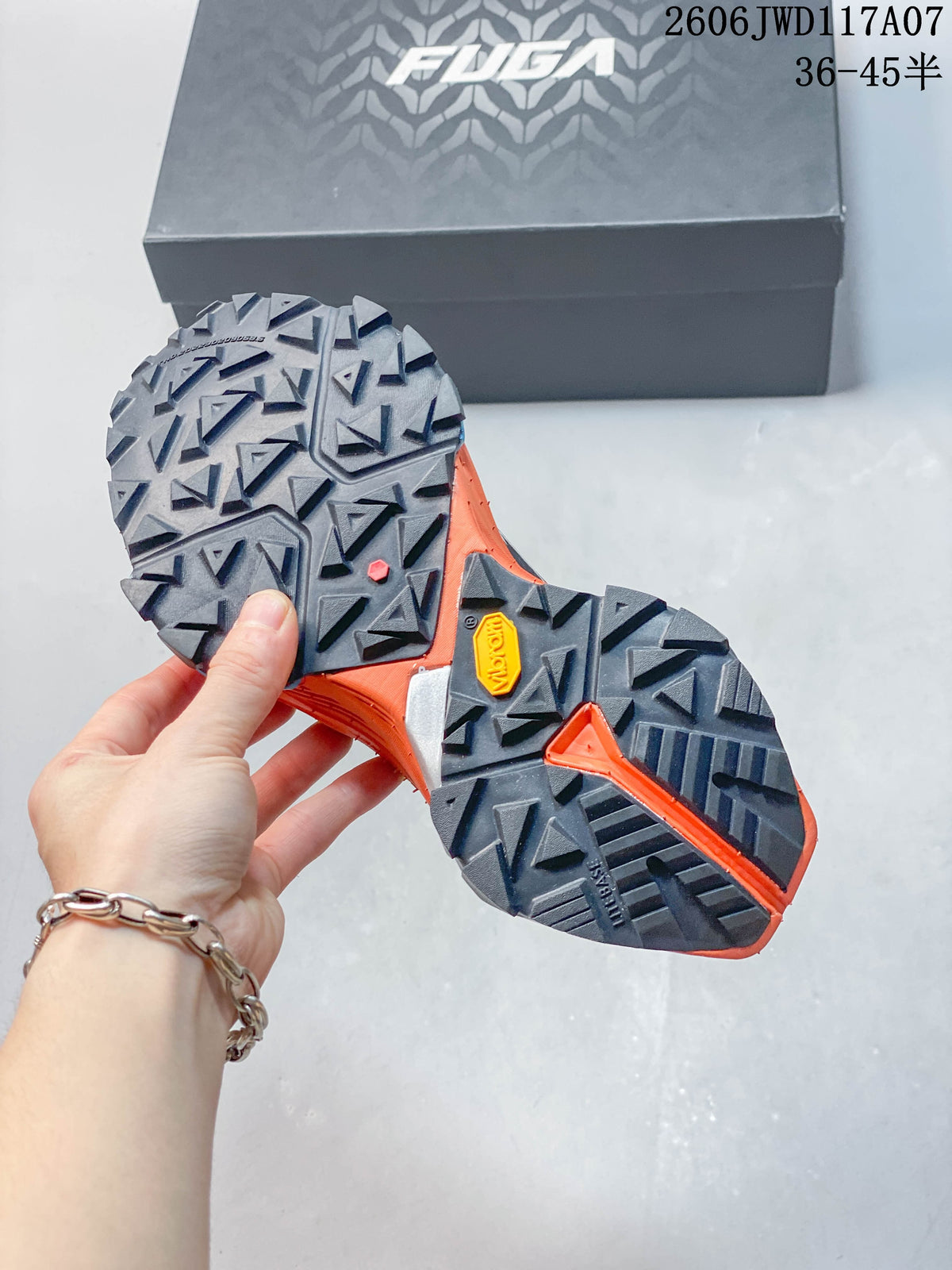 Close view of the Kailas trail shoes' lugged outsole.