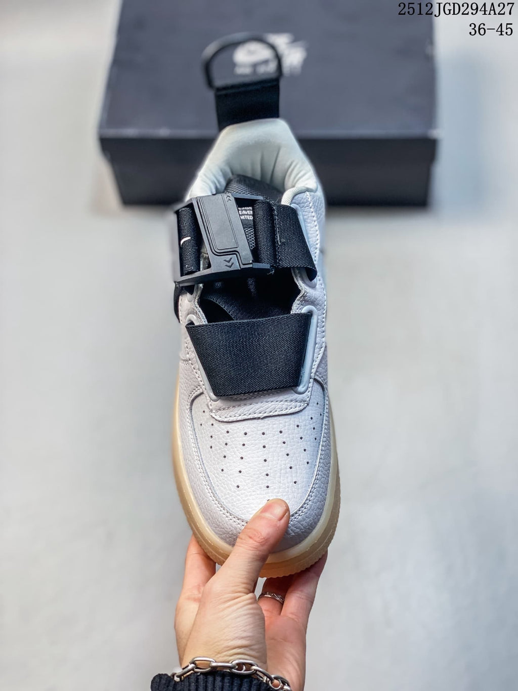 Front view showing perforated toe and adjustable black straps