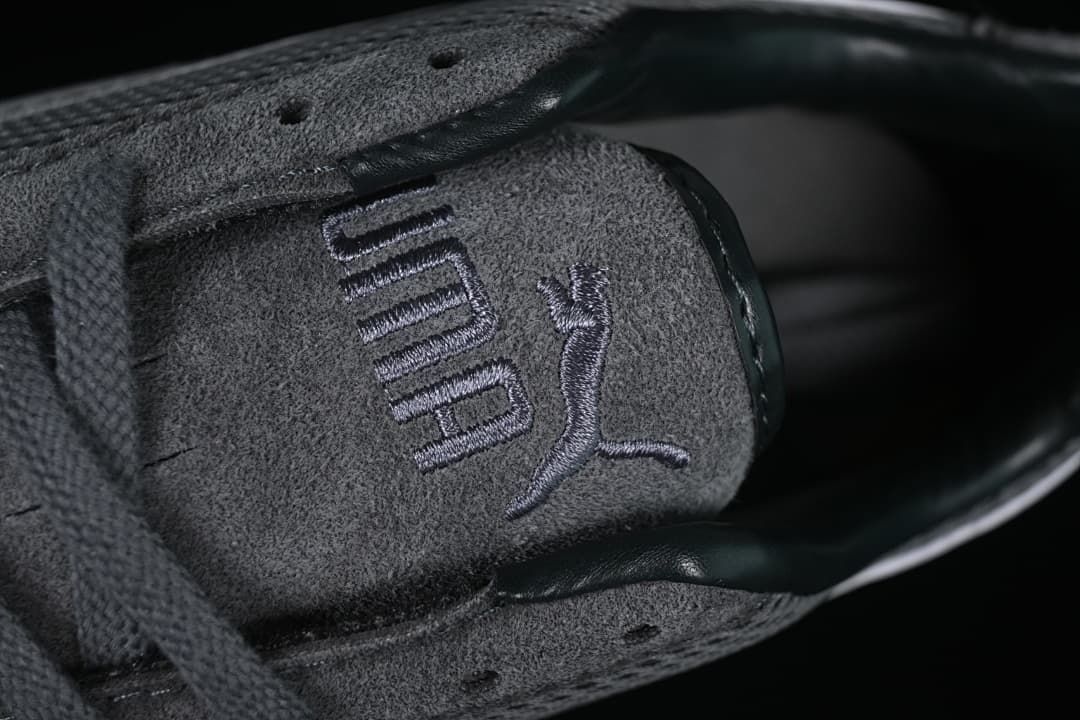 Close-up of Puma-branded tongue and laces